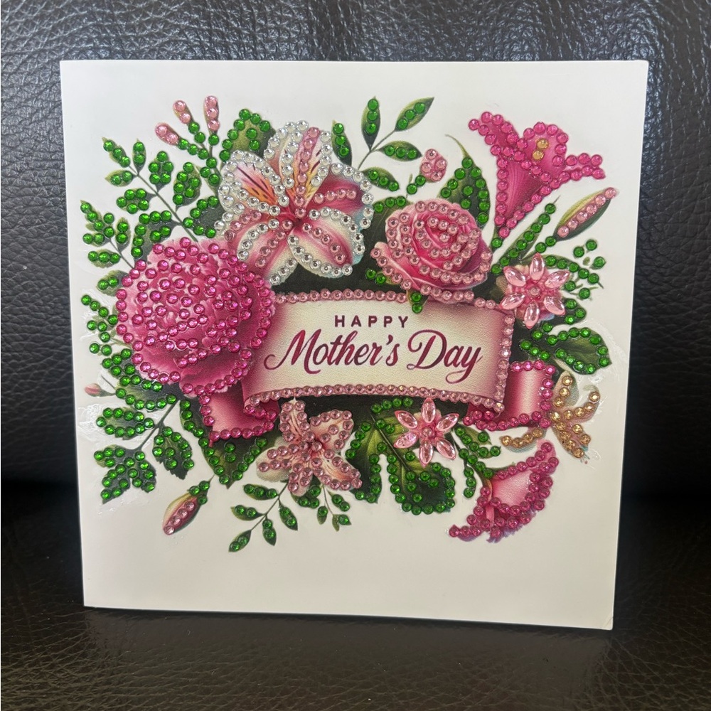1 Handcrafted Rhinestone Floral Mother's Day Card - Pick 1 (sealed) - Picture 4 of 7